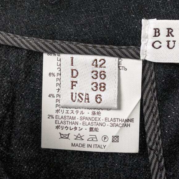 Brunello Cucinelli Black Metallic Wool-Blend Trousers - Picture 8 of 9